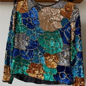 Sequin Floral Women's Top